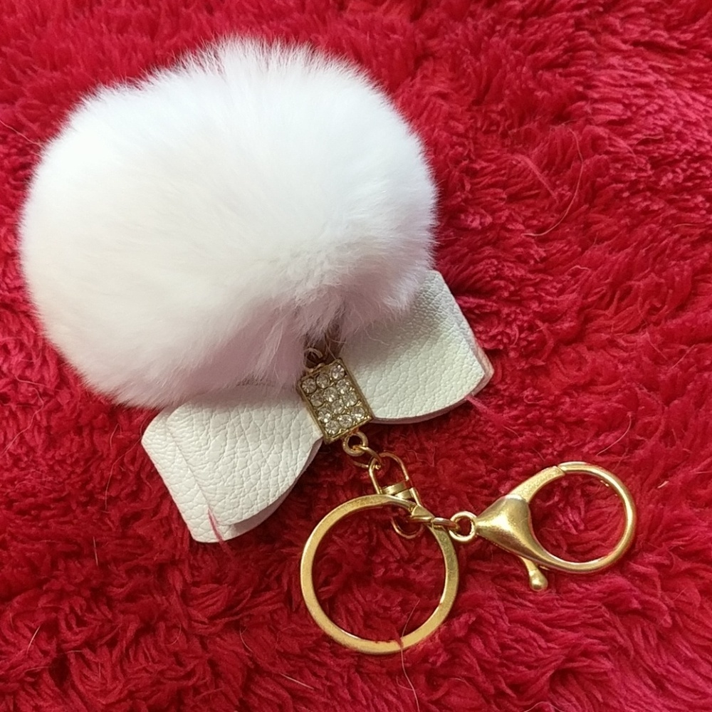 Faux Fur Elegant purse charm / key ring